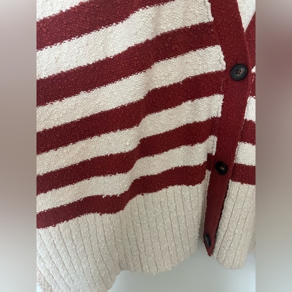 Free People Little Dipper Cardi striped cardigan oversized red and white - Picture 9 of 11